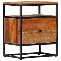 Acquista Comodino 40x30x50 cm in Legno Massello di recupero e Acciaio con riferimento GHV-282725 della ditta GARDENHOME