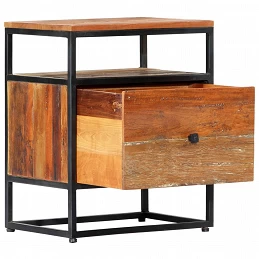 Acquista Comodino 40x30x50 cm in Legno Massello di recupero e Acciaio con riferimento GHV-282725 della ditta GARDENHOME