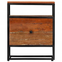 Acquista Comodino 40x30x50 cm in Legno Massello di recupero e Acciaio con riferimento GHV-282725 della ditta GARDENHOME