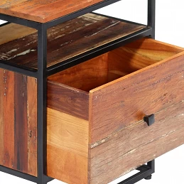 Acquista Comodino 40x30x50 cm in Legno Massello di recupero e Acciaio con riferimento GHV-282725 della ditta GARDENHOME