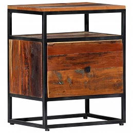 Acquista Comodino 40x30x50 cm in Legno Massello di recupero e Acciaio con riferimento GHV-282725 della ditta GARDENHOME