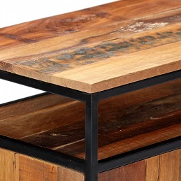 Acquista Credenza 60x35x76 cm in Legno Massello di Recupero e Acciaio con riferimento GHV-282727 della ditta GARDENHOME
