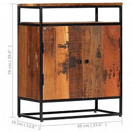 Acquista Credenza 60x35x76 cm in Legno Massello di Recupero e Acciaio con riferimento GHV-282727 della ditta GARDENHOME