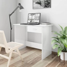 Acquista Scrivania Bianco Lucido 100x50x76 cm in Truciolato con riferimento GHV-800555 della ditta GARDENHOME