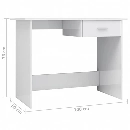 Acquista Scrivania Bianco Lucido 100x50x76 cm in Truciolato con riferimento GHV-800555 della ditta GARDENHOME