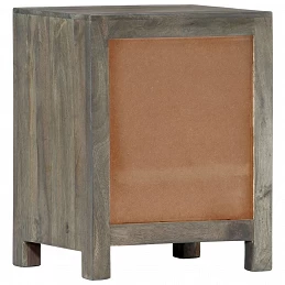 Acquista Comodino Grigio 40x30x50 cm in Legno Massello di Mango con riferimento GHV-282734 della ditta GARDENHOME