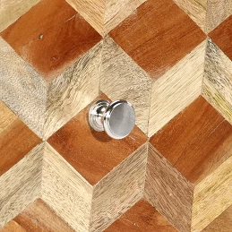 Acquista Comodino Grigio 40x30x50 cm in Legno Massello di Mango con riferimento GHV-282734 della ditta GARDENHOME