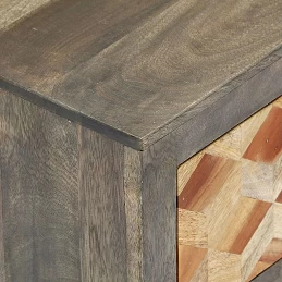 Acquista Comodino Grigio 40x30x50 cm in Legno Massello di Mango con riferimento GHV-282734 della ditta GARDENHOME