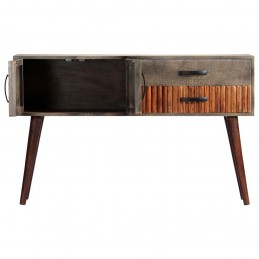 Acquista Tavolo Consolle Grigio 120x35x75 cm in Massello di Mango Grezzo con riferimento GHV-282742 della ditta GARDENHOME