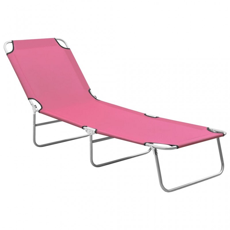 Acquista Lettino Prendisole Pieghevole in Acciaio e Tessuto Rosa con riferimento GHV-310330 della ditta GARDENHOME