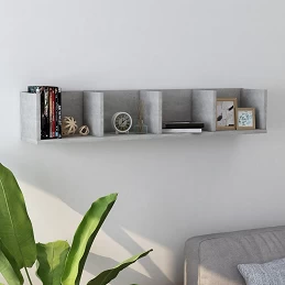 Acquista Scaffale Porta CD a Muro Grigio Cemento 100x18x18 cm Truciolato con riferimento GHV-801323 della ditta GARDENHOME