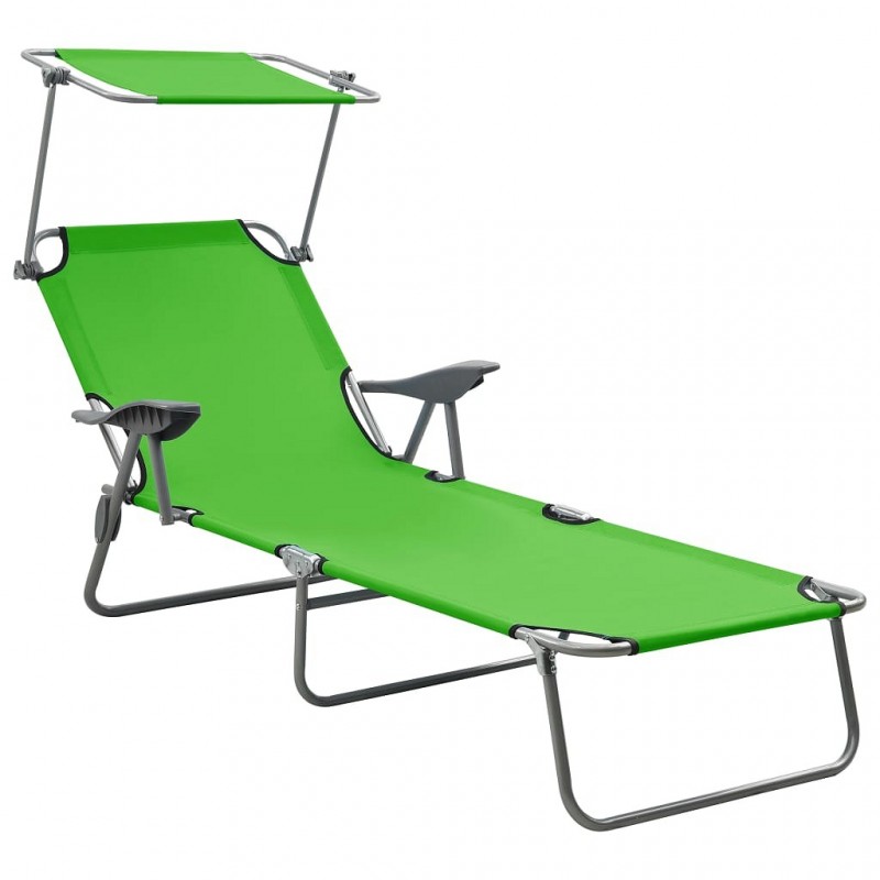 Acquista Lettino Prendisole con Baldacchino in Acciaio Verde con riferimento GHV-310335 della ditta GARDENHOME