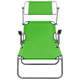 Acquista Lettino Prendisole con Baldacchino in Acciaio Verde con riferimento GHV-310335 della ditta GARDENHOME