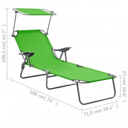 Acquista Lettino Prendisole con Baldacchino in Acciaio Verde con riferimento GHV-310335 della ditta GARDENHOME