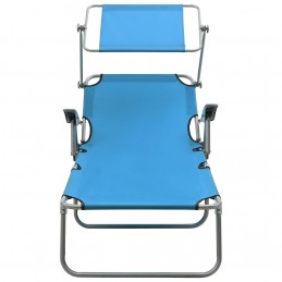 Acquista Lettino Prendisole con Baldacchino in Acciaio Blu con riferimento GHV-310336 della ditta GARDENHOME