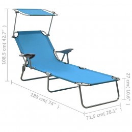 Acquista Lettino Prendisole con Baldacchino in Acciaio Blu con riferimento GHV-310336 della ditta GARDENHOME