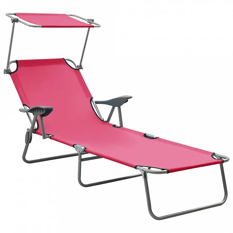 Acquista Lettino Prendisole con Baldacchino in Acciaio Rosa con riferimento GHV-310337 della ditta GARDENHOME