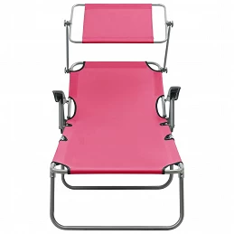 Acquista Lettino Prendisole con Baldacchino in Acciaio Rosa con riferimento GHV-310337 della ditta GARDENHOME