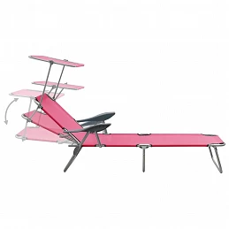 Acquista Lettino Prendisole con Baldacchino in Acciaio Rosa con riferimento GHV-310337 della ditta GARDENHOME