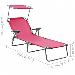 Acquista Lettino Prendisole con Baldacchino in Acciaio Rosa con riferimento GHV-310337 della ditta GARDENHOME
