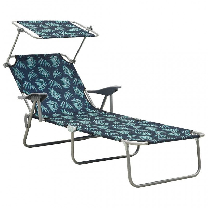 Acquista Lettino Prendisole con Baldacchino in Acciaio Motivo a Foglie con riferimento GHV-310338 della ditta GARDENHOME