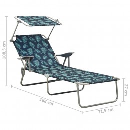 Acquista Lettino Prendisole con Baldacchino in Acciaio Motivo a Foglie con riferimento GHV-310338 della ditta GARDENHOME