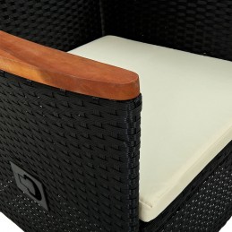 Acquista Sedie da Esterno 2 pz con Cuscini in Polyrattan Nere con riferimento GHV-47675 della ditta GARDENHOME