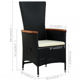 Acquista Sedie da Esterno 2 pz con Cuscini in Polyrattan Nere con riferimento GHV-47675 della ditta GARDENHOME