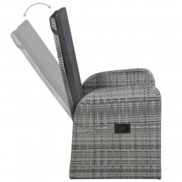 Acquista Sedie da Giardino Reclinabili 2 pz e Cuscini Polyrattan Grigio con riferimento GHV-47676 della ditta GARDENHOME