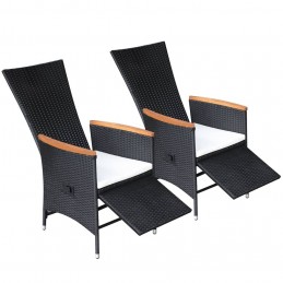 Acquista Sedie da Giardino Reclinabili 2 pz con Cuscini Polyrattan Nero con riferimento GHV-47683 della ditta GARDENHOME