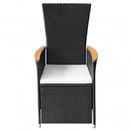 Acquista Sedie da Giardino Reclinabili 2 pz con Cuscini Polyrattan Nero con riferimento GHV-47683 della ditta GARDENHOME