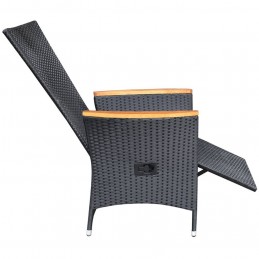 Acquista Sedie da Giardino Reclinabili 2 pz con Cuscini Polyrattan Nero con riferimento GHV-47683 della ditta GARDENHOME