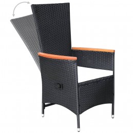 Acquista Sedie da Giardino Reclinabili 2 pz con Cuscini Polyrattan Nero con riferimento GHV-47683 della ditta GARDENHOME