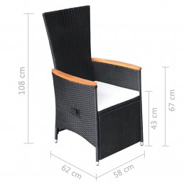 Acquista Sedie da Giardino Reclinabili 2 pz con Cuscini Polyrattan Nero con riferimento GHV-47683 della ditta GARDENHOME