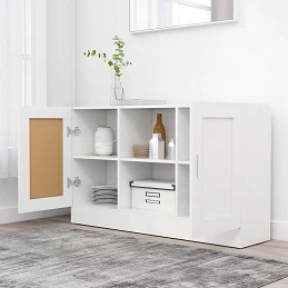 Acquista Credenza Bianca 120x30,5x70 cm in Legno Multistrato con riferimento GHV-802777 della ditta GARDENHOME