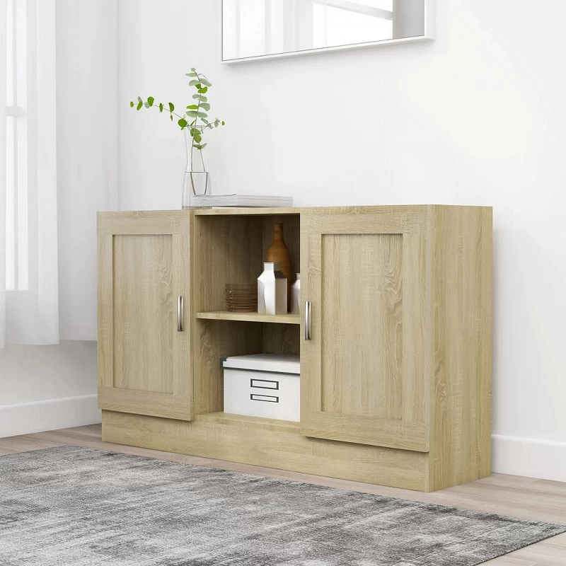 Acquista Credenza Rovere Sonoma 120x30,5x70 cm in Truciolato con riferimento GHV-802780 della ditta GARDENHOME