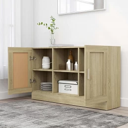 Acquista Credenza Rovere Sonoma 120x30,5x70 cm in Truciolato con riferimento GHV-802780 della ditta GARDENHOME
