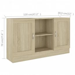 Acquista Credenza Rovere Sonoma 120x30,5x70 cm in Truciolato con riferimento GHV-802780 della ditta GARDENHOME