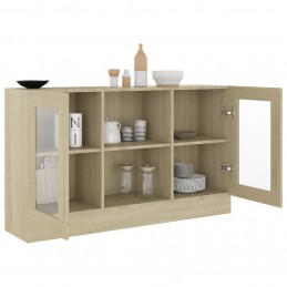 Acquista Armadietto con Vetrina Rovere Sonoma 120x30,5x70 cm Truciolato con riferimento GHV-802789 della ditta GARDENHOME
