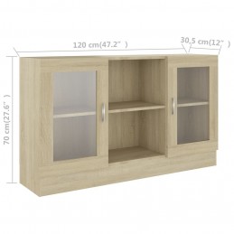 Acquista Armadietto con Vetrina Rovere Sonoma 120x30,5x70 cm Truciolato con riferimento GHV-802789 della ditta GARDENHOME