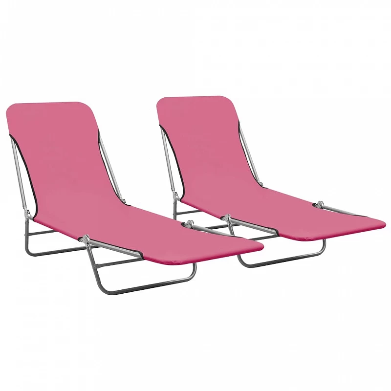 Acquista Lettini Prendisole Pieghevoli 2pz in Acciaio e Tessuto Rosa con riferimento GHV-310345 della ditta GARDENHOME