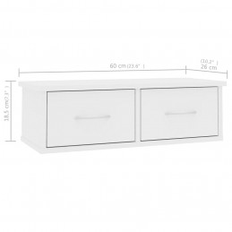 Acquista Scaffale con Cassetti a Parete Bianco 60x26x18,5 cm Multistrato con riferimento GHV-800585 della ditta GARDENHOME