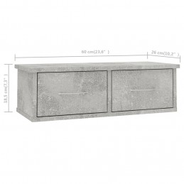 Acquista Scaffale Cassetti a Muro Grigio Cemento 60x26x18,5cm Truciolato con riferimento GHV-800589 della ditta GARDENHOME