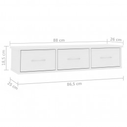 Acquista Scaffale con Cassetti a Parete Bianco 88x26x18,5 cm Truciolato con riferimento GHV-800594 della ditta GARDENHOME