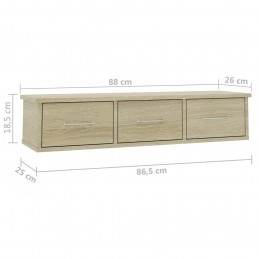 Acquista Scaffale Cassetti a Muro Rovere Sonoma 88x26x18,5 cm Truciolato con riferimento GHV-800597 della ditta GARDENHOME