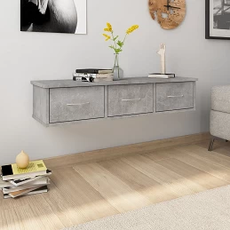 Acquista Scaffale Cassetti a Muro Grigio Cemento 88x26x18,5cm Truciolato con riferimento GHV-800598 della ditta GARDENHOME