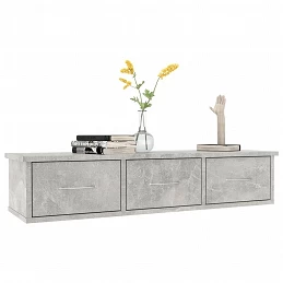Acquista Scaffale Cassetti a Muro Grigio Cemento 88x26x18,5cm Truciolato con riferimento GHV-800598 della ditta GARDENHOME