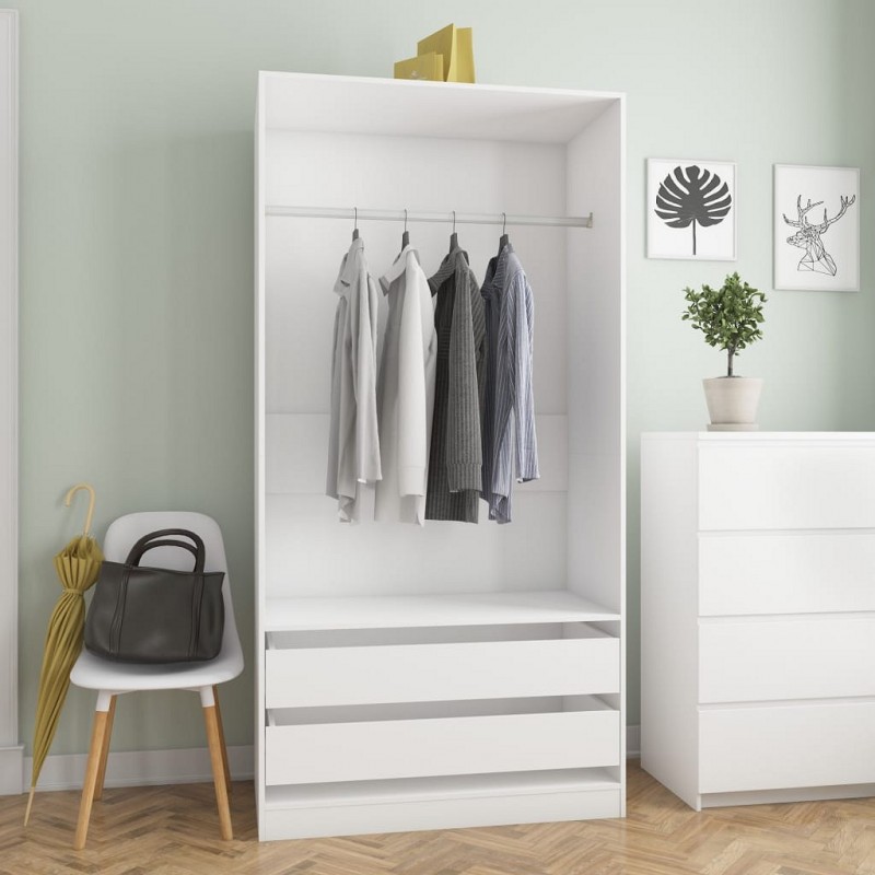 Acquista Armadio Bianco 100x50x200 cm in Legno Multistrato con riferimento GHV-800603 della ditta GARDENHOME