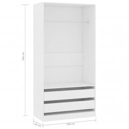 Acquista Armadio Bianco 100x50x200 cm in Legno Multistrato con riferimento GHV-800603 della ditta GARDENHOME