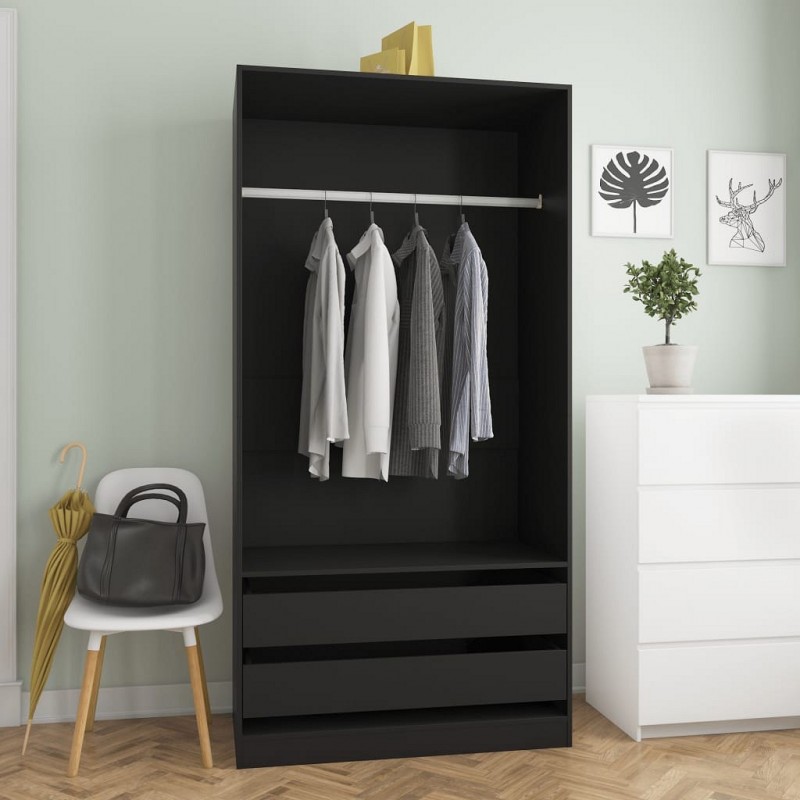 Acquista Armadio Nero 100x50x200 cm in Truciolato con riferimento GHV-800604 della ditta GARDENHOME